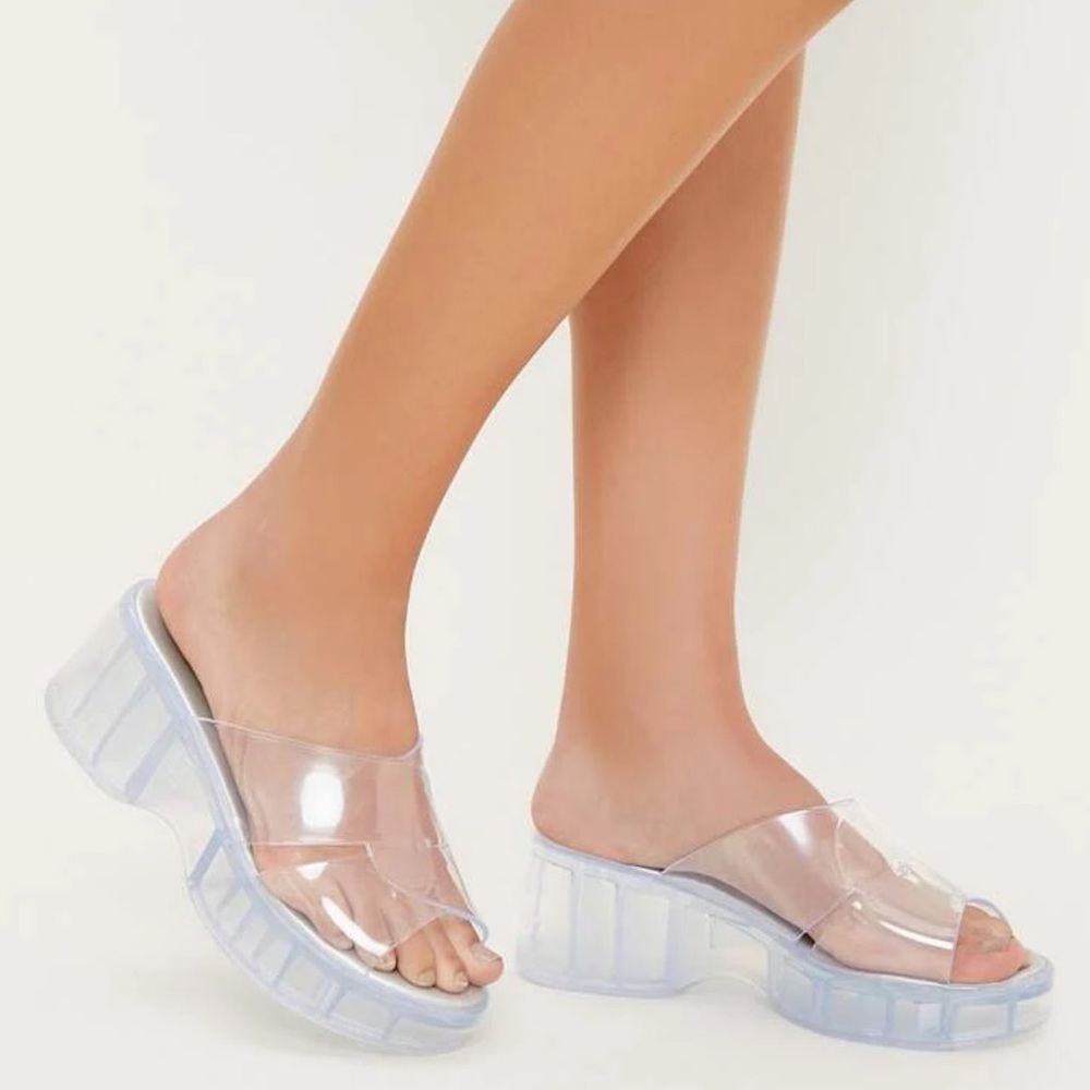 Shein Jeffrey Campbell Clear Jelly Platform Sandals
